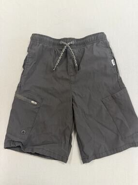 Boys Size Medium DKNY Black Color Cargo Shorts 10-12 with zipper pocket